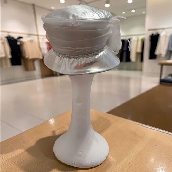 Women's Silver Hat with Floral Design